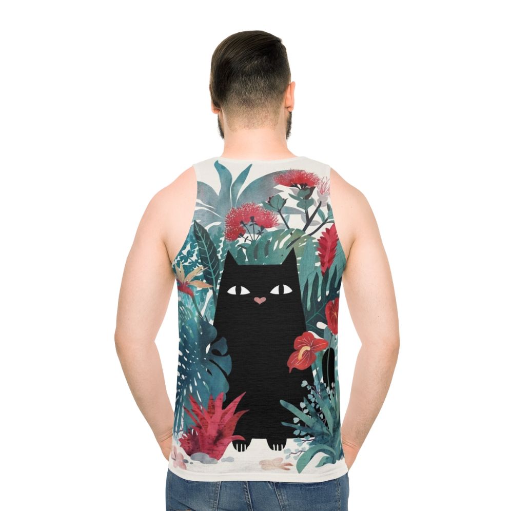 Unisex Hawaiian Floral Tank Top - men back