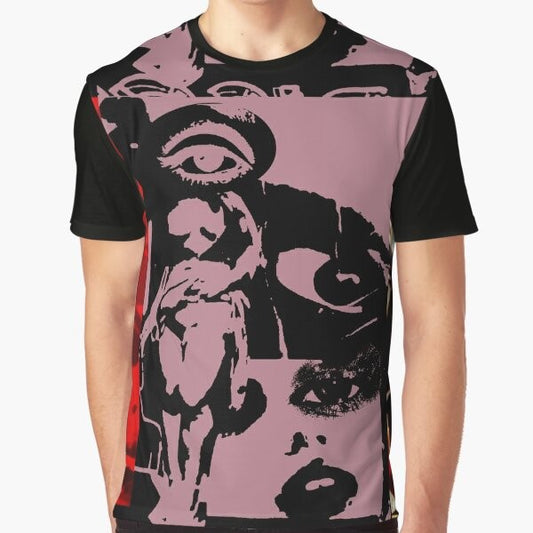 Eye disco graphic design t-shirt featuring a surreal, alternative fashion style