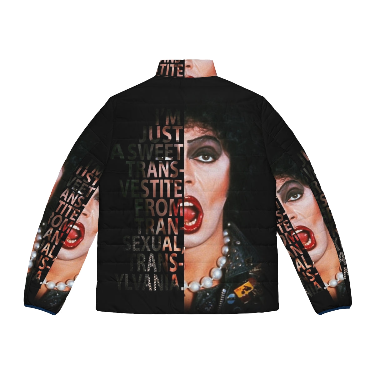 Frank N Furter Puffer Jacket, inspired by the iconic Rocky Horror Picture Show - Back