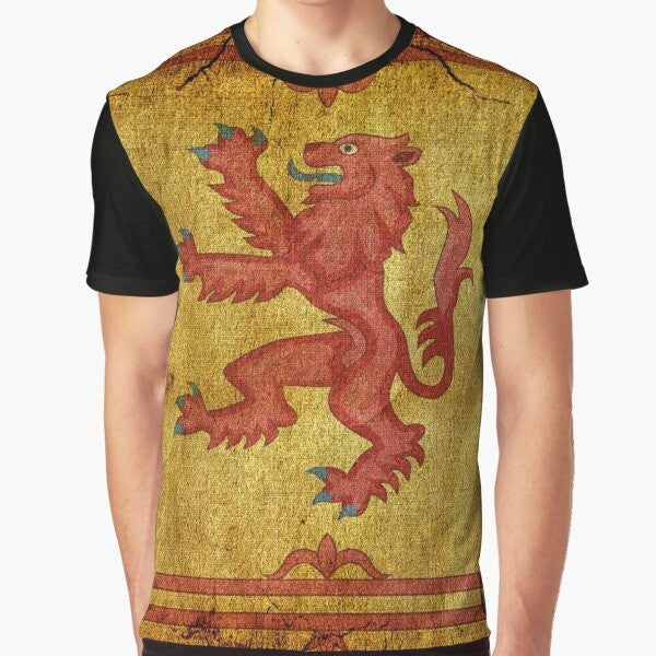 Rampant lion Scottish flag graphic t-shirt