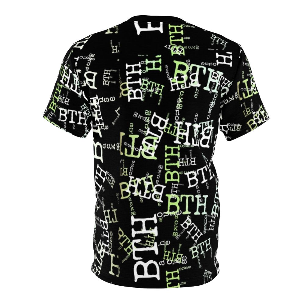 Backaethehouse AOP T-Shirt featuring a stylish all-over print design for line cooks and kitchen staff - Back