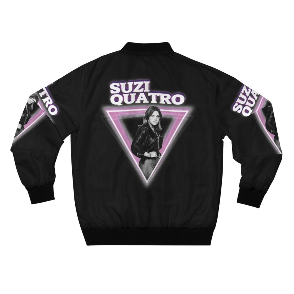 Retro Hard Rock Bomber Jacket featuring Suzie Quatro design - Back