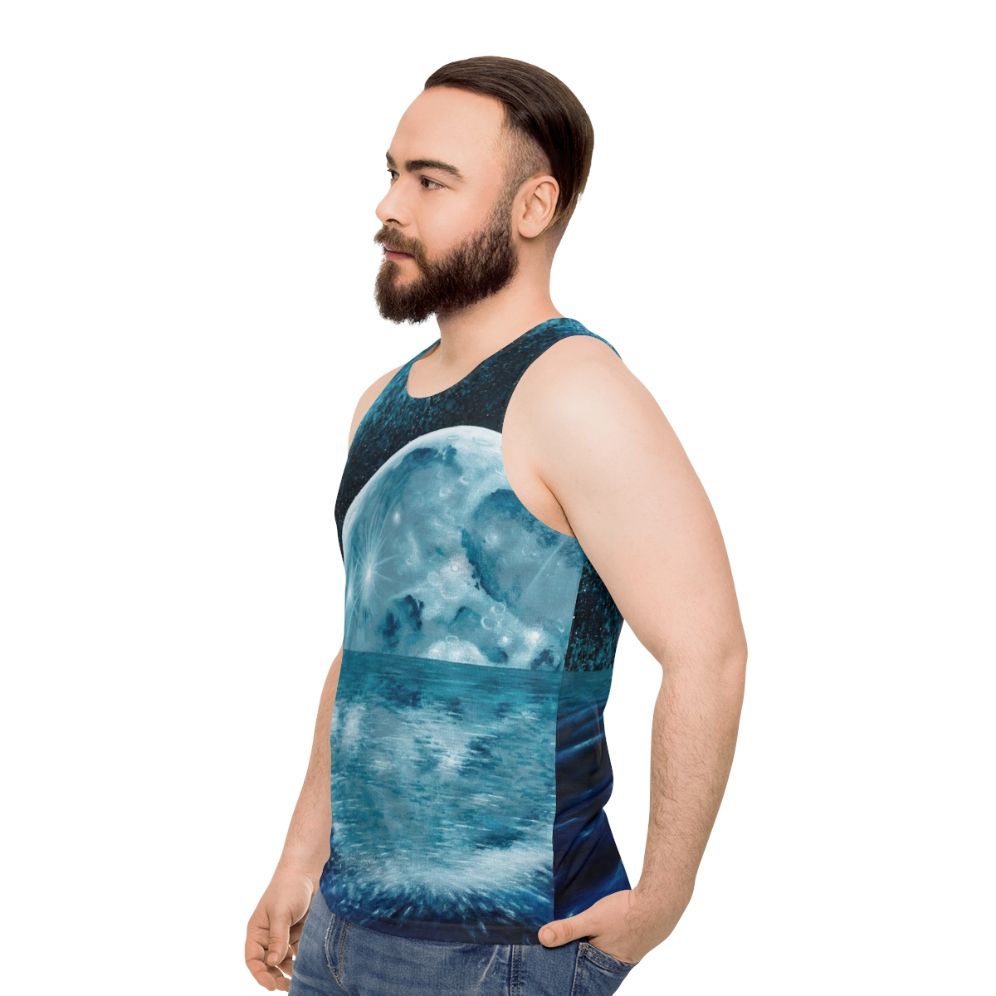 Lunar Mirror Unisex Acrylic Tank Top - men side