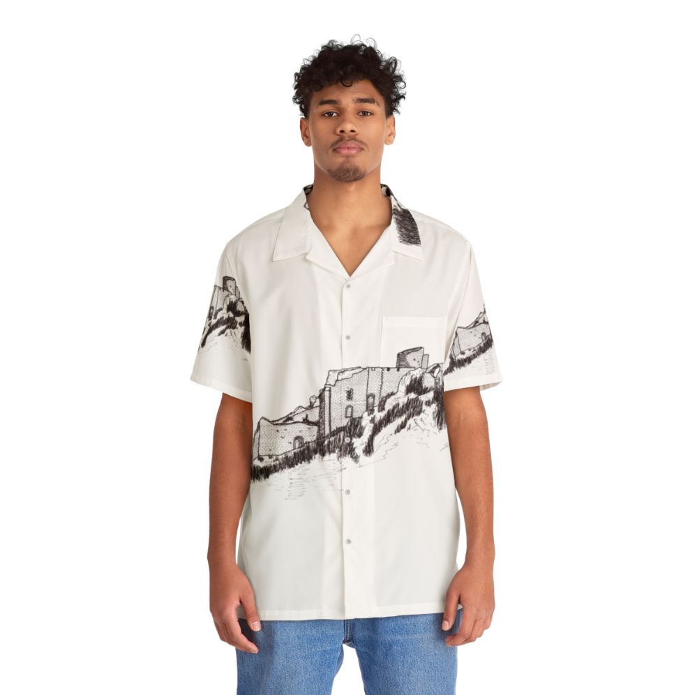 Castle Peyrepertuse Hawaiian Shirt - People Front