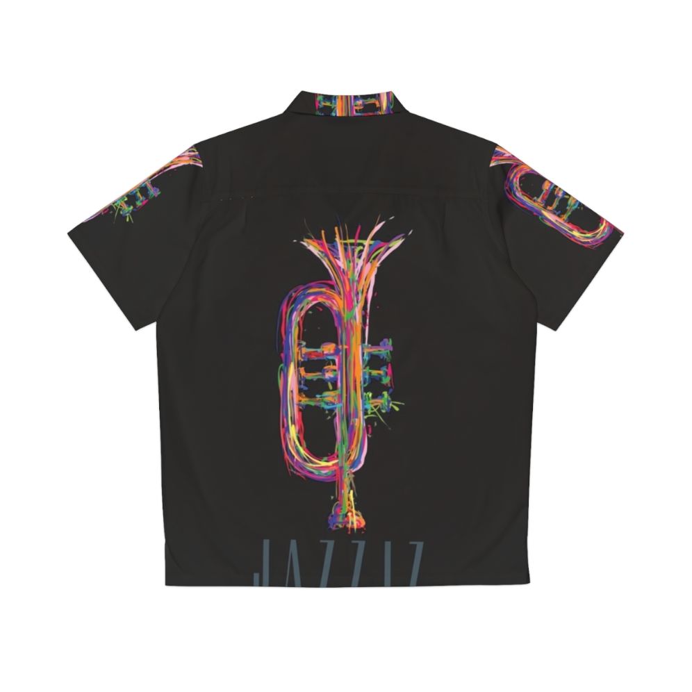 Jazziz Trumpet Hawaiian Shirt with vibrant trumpet design - Back