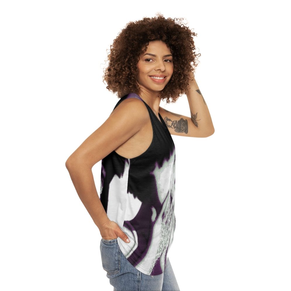 Anime-Inspired Glitch Art Pixel Tank Top - women side