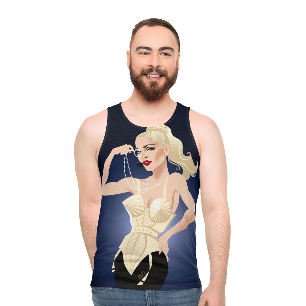 Unisex blonde tank top featuring Alejandro Mogoll art - men