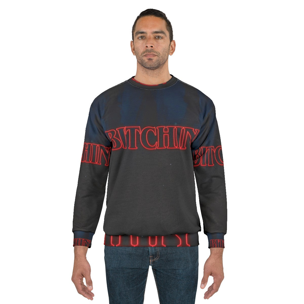 Bitchin Stranger Things Sweatshirt with Eleven and Demogorgon Graphics - men