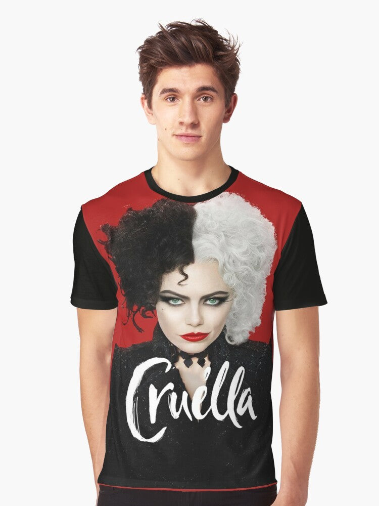 Cruella De Vil graphic t-shirt featuring the iconic character from the Cruella movie prequel - Men