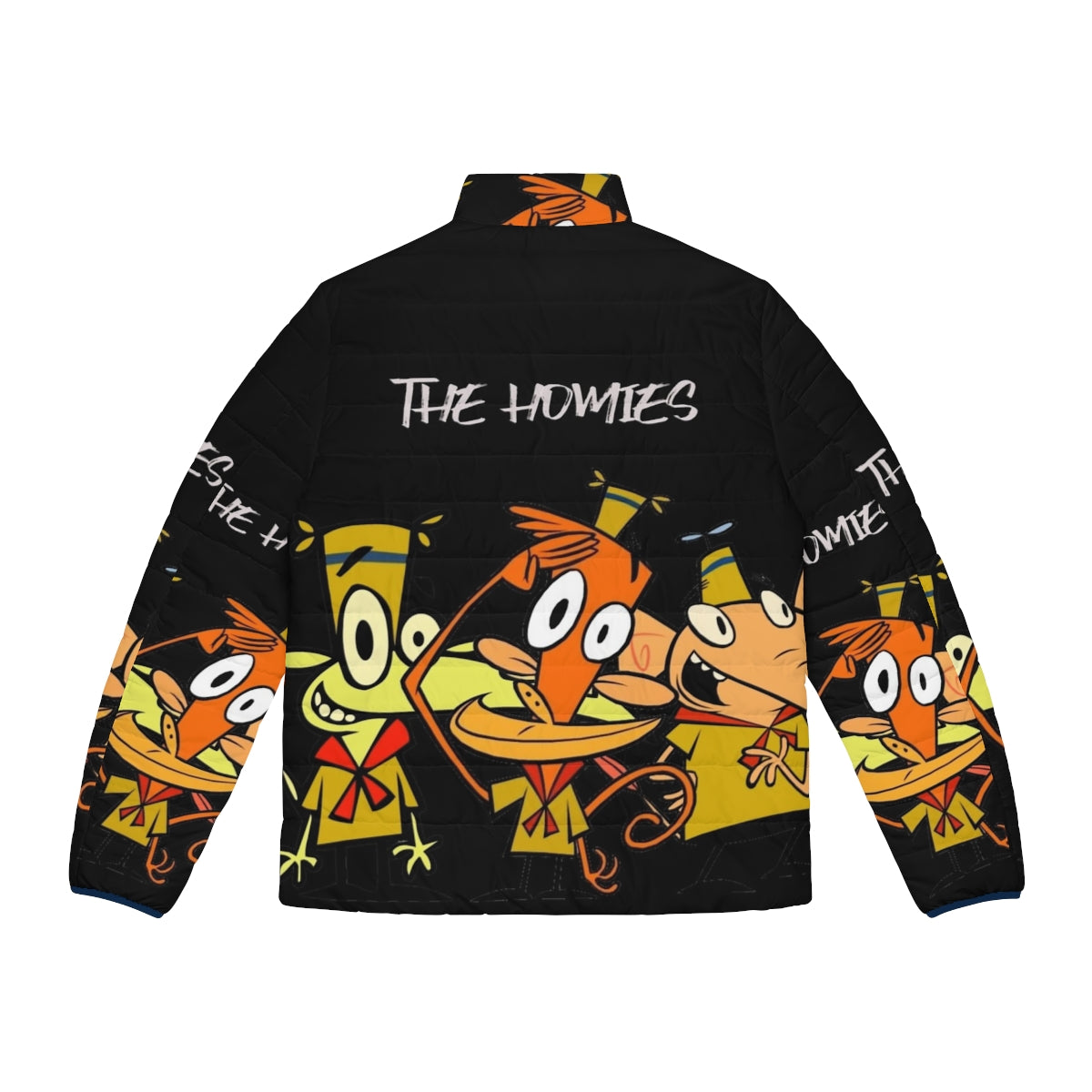 Homies Puffer Jacket - Retro 90s Cartoon Inspired Outerwear - Back