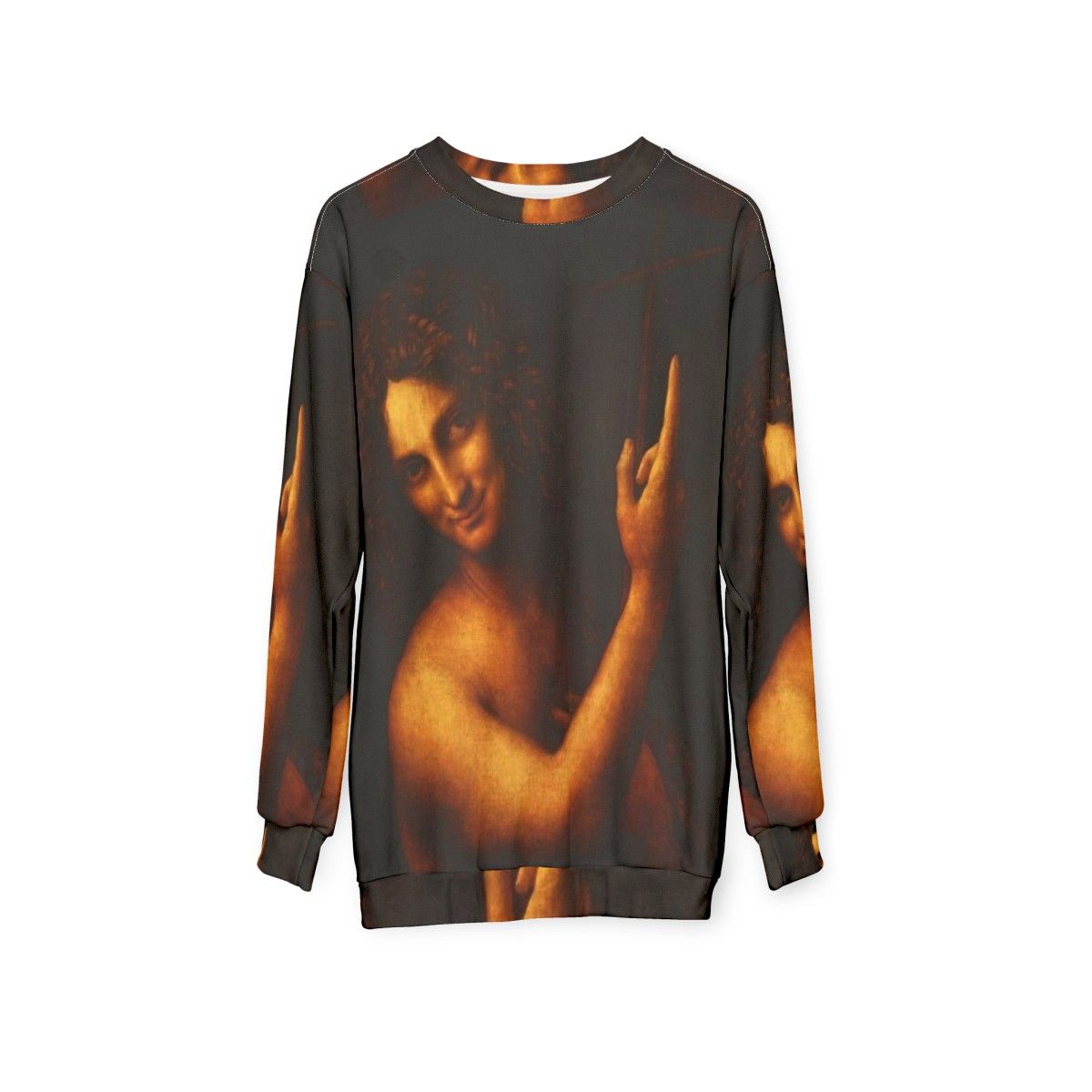 Da Vinci St. John the Baptist Sweatshirt - Renaissance Art - hanging