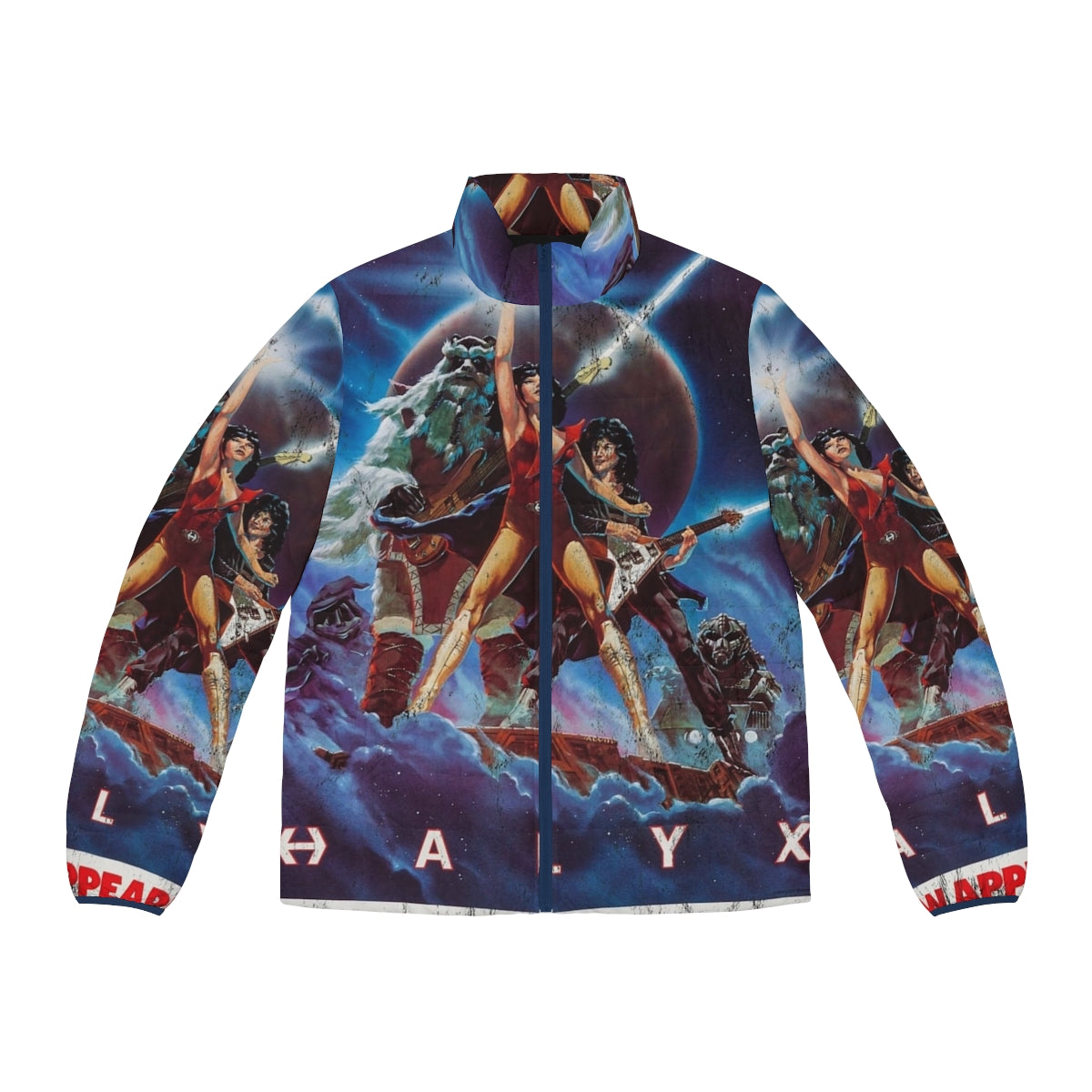 Vintage Haylx puffer jacket with faded sci-fi and Disney inspired design