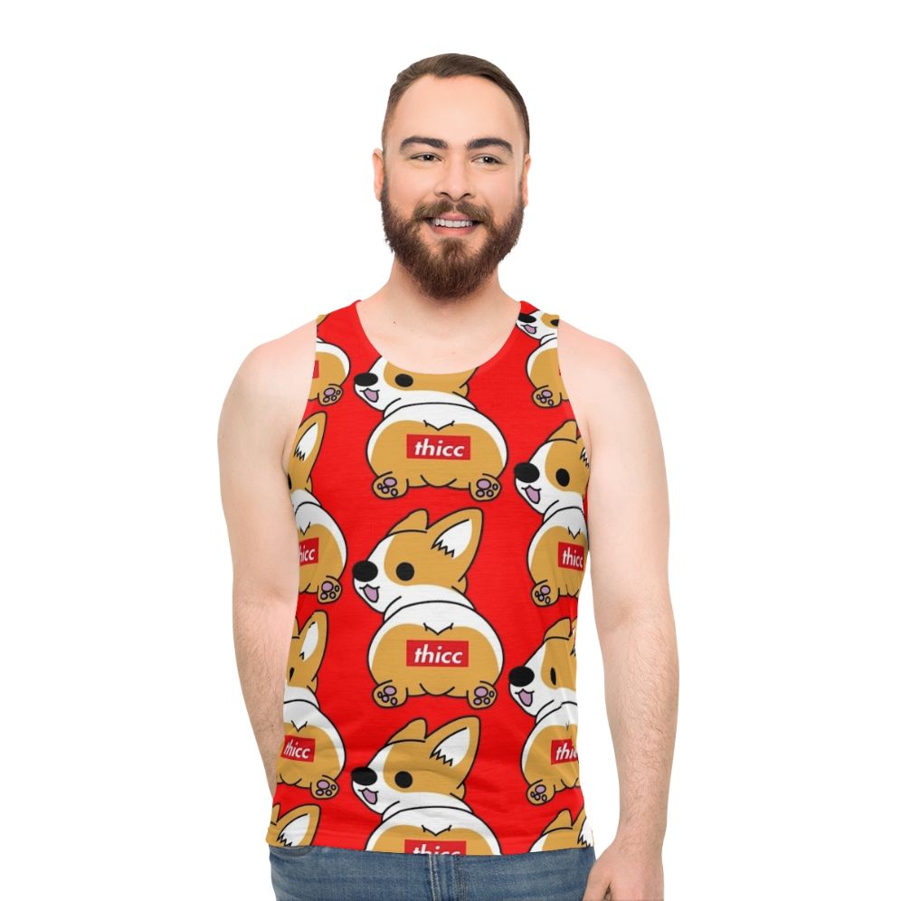 Thicc Corgi Butt Unisex Tank Top - men