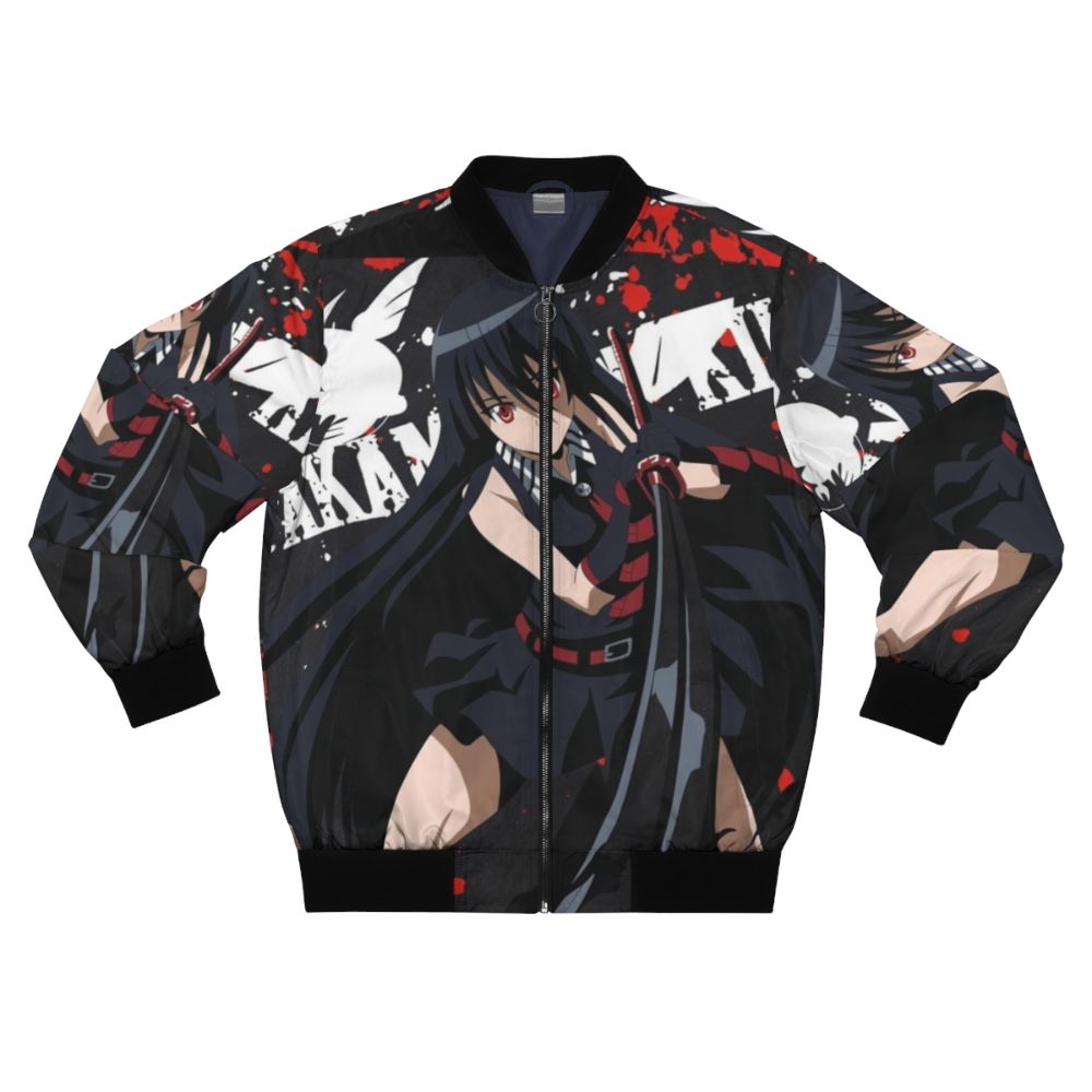 Akame Ga Kill anime bomber jacket featuring characters like Tatsumi, Esdeath, Mine, Leone, and more.