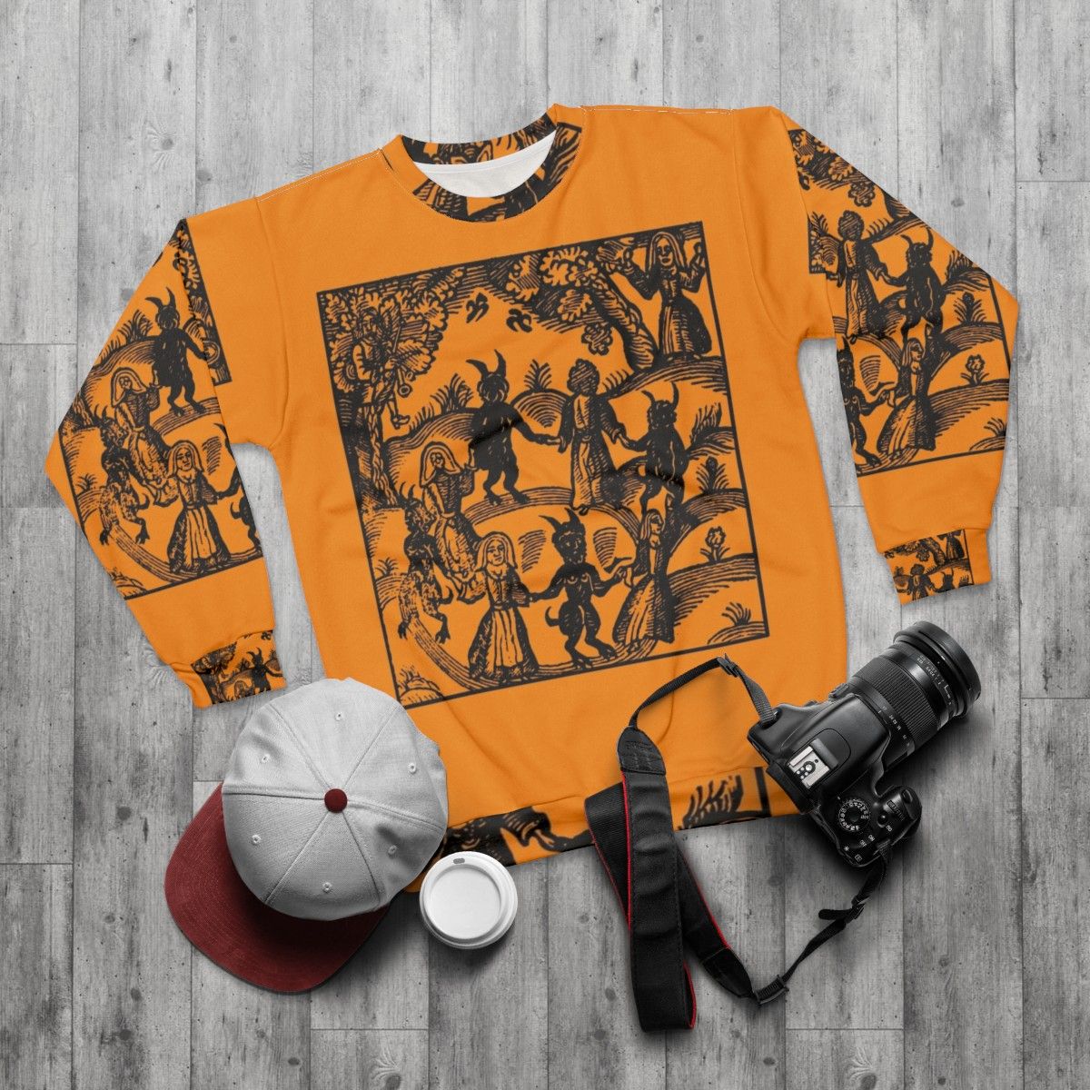 Gothic dance with the devil sweatshirt - flat lay