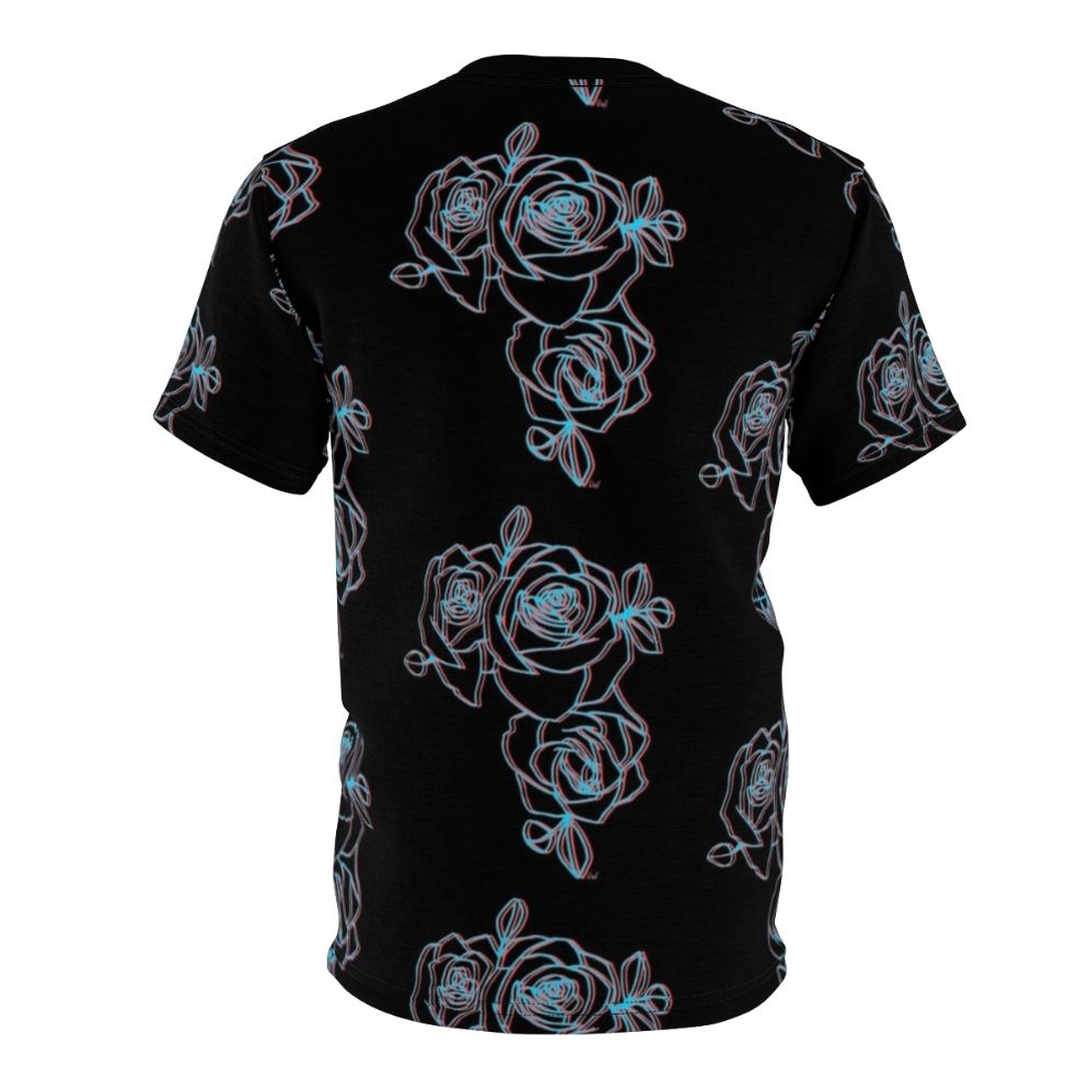 Halsey-inspired all-over-print t-shirt featuring a floral rose design - Back