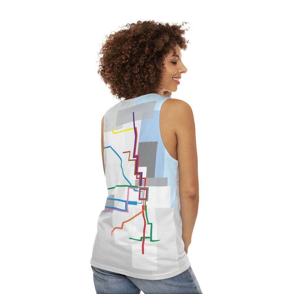 Chicago transit map unisex tank top - women back