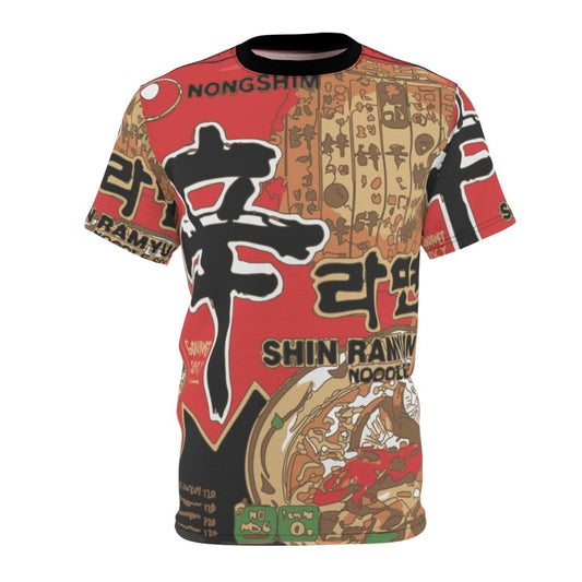 Nongshim Ramyun T-shirt design featuring a bowl of spicy Korean ramen noodles