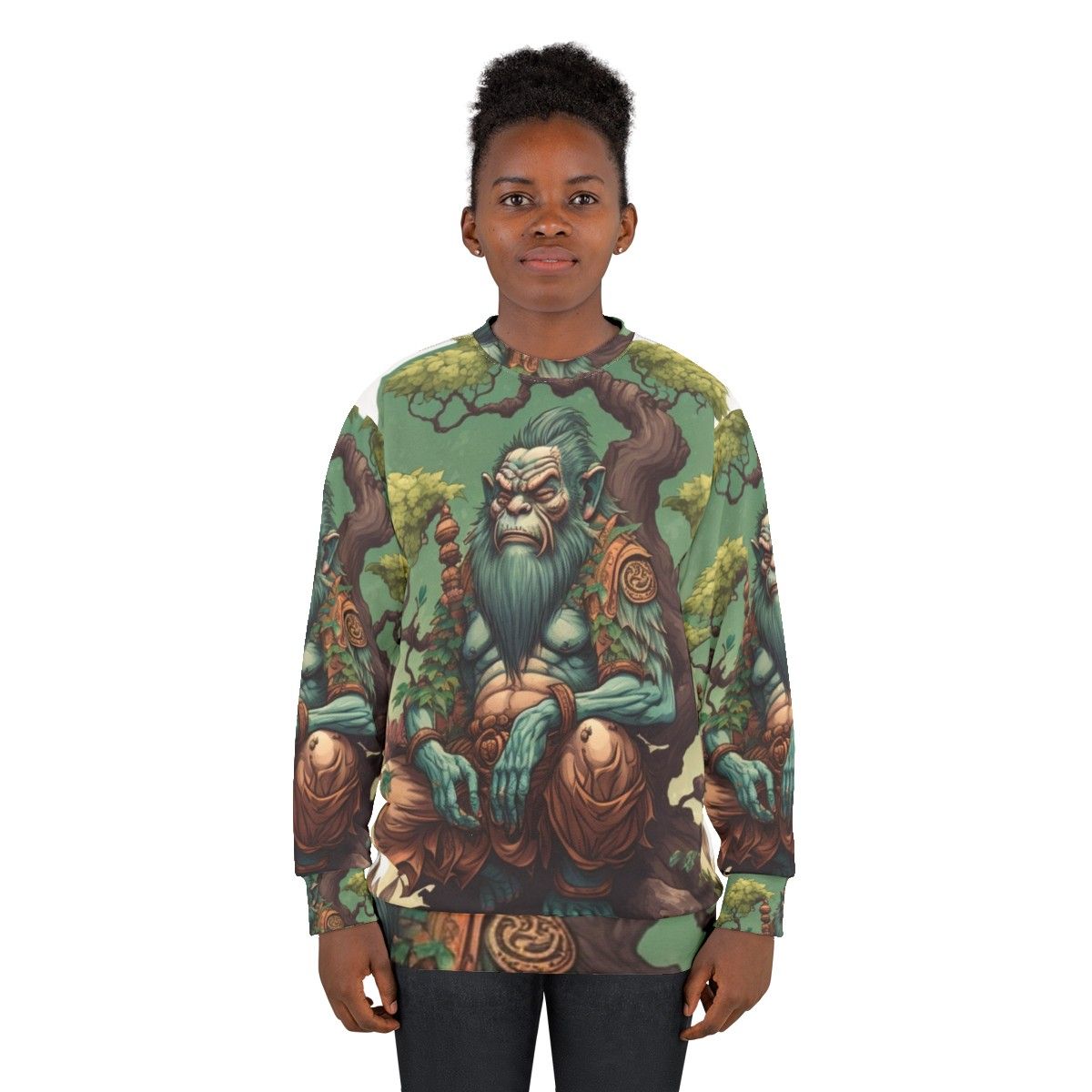 Legendary Ape Sweatshirt featuring a mythical primate design - women