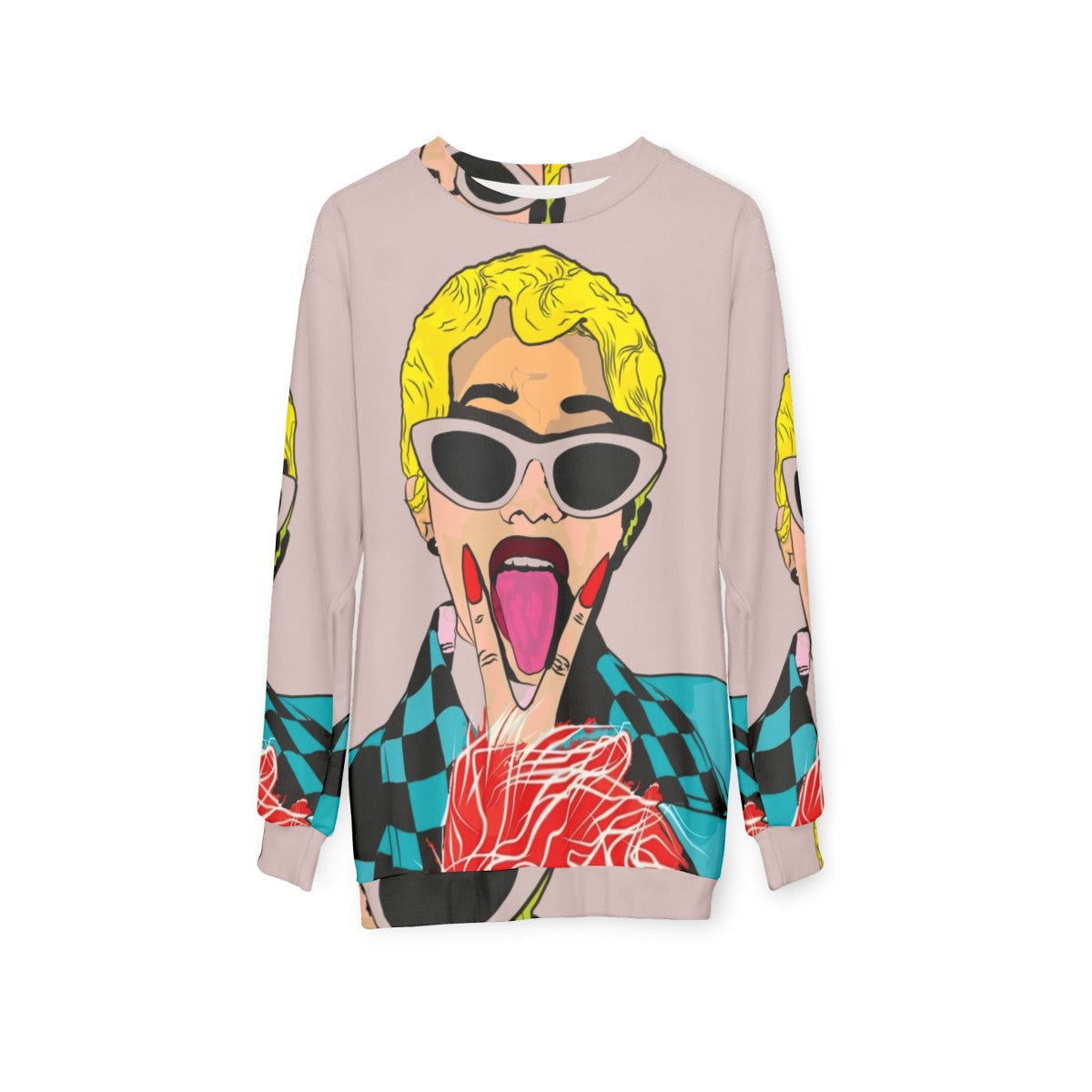 Cardi B Sweatshirt featuring hip hop inspired graphics - hanging