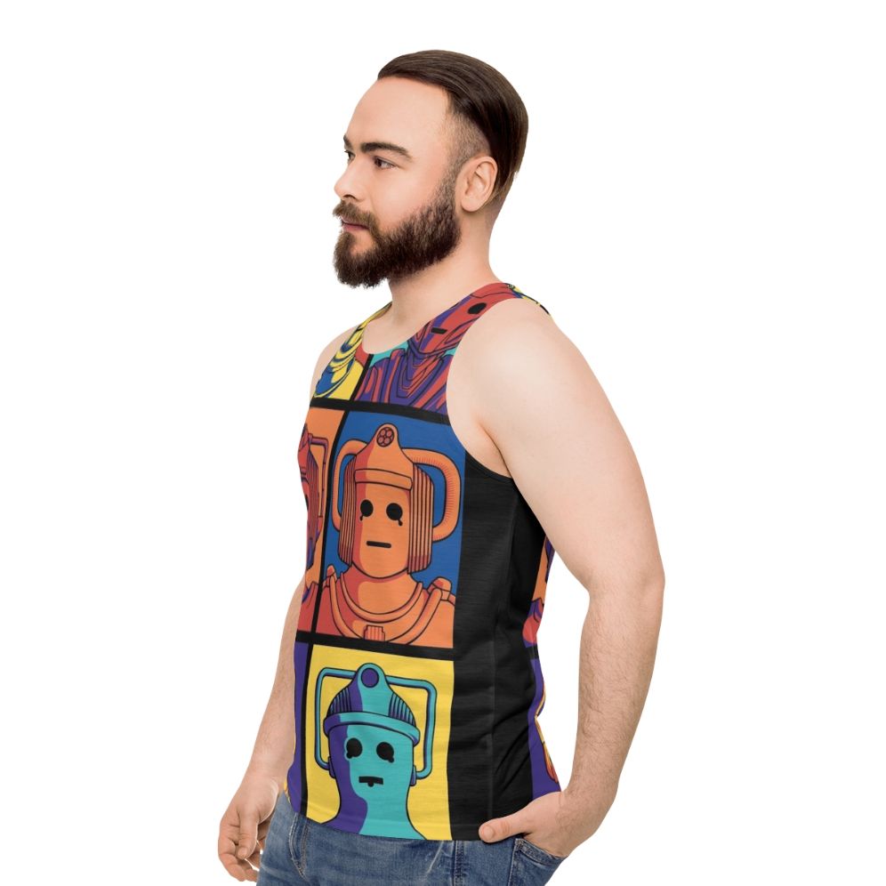 Cyberpunk Evolution Doctor Who Unisex Tank Top - men side