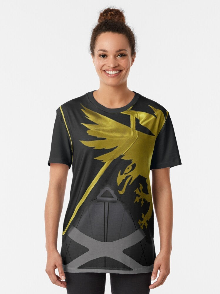 Warlock armor graphic design on a t-shirt for Destiny fans - Women