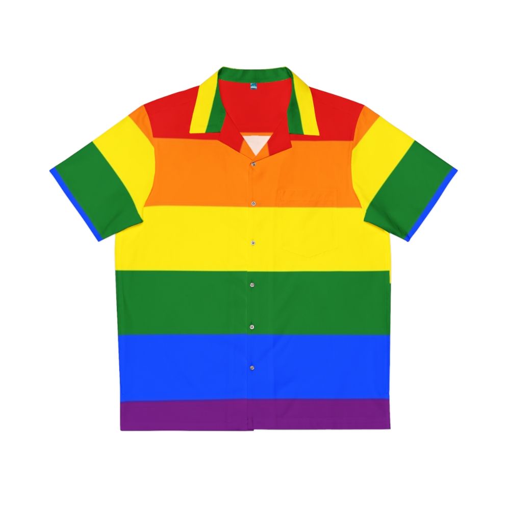 Colorful LGBTQ+ rainbow Hawaiian shirt