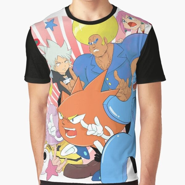 Bobobo-bo Bo-bobo anime graphic t-shirt with absurd and humorous design