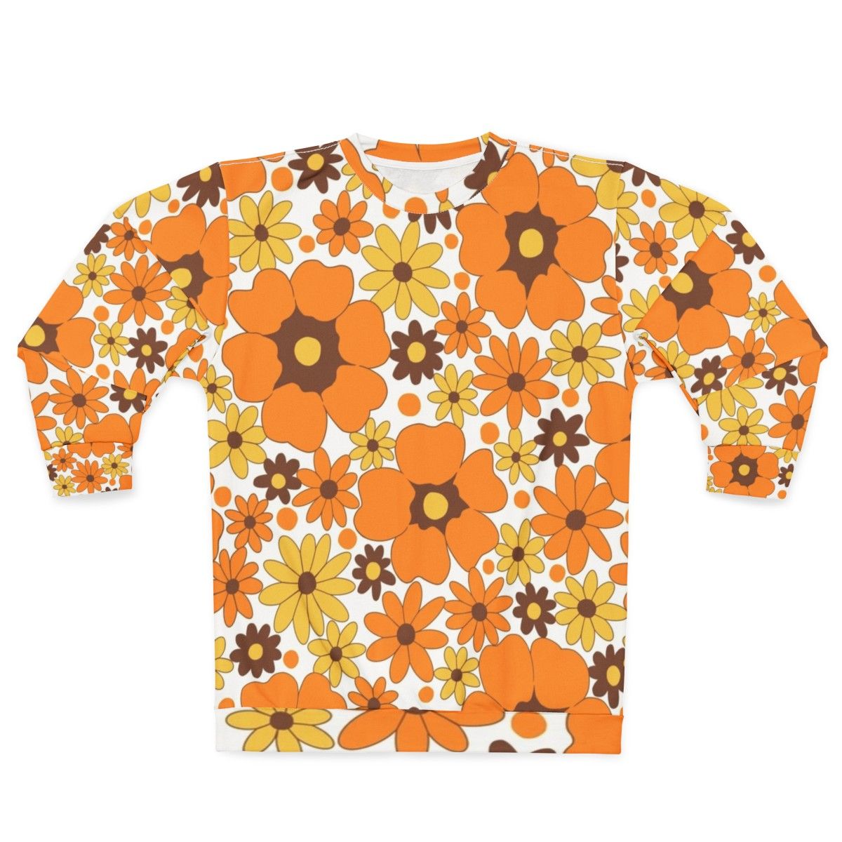 Retro 70s floral pattern sweatshirt