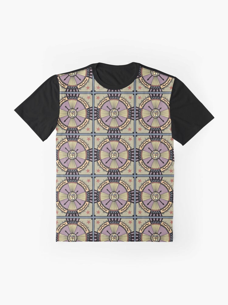 Heartifact - Embrace your visionary spirit graphic t-shirt featuring a heart-inspired mandala design - Flat lay