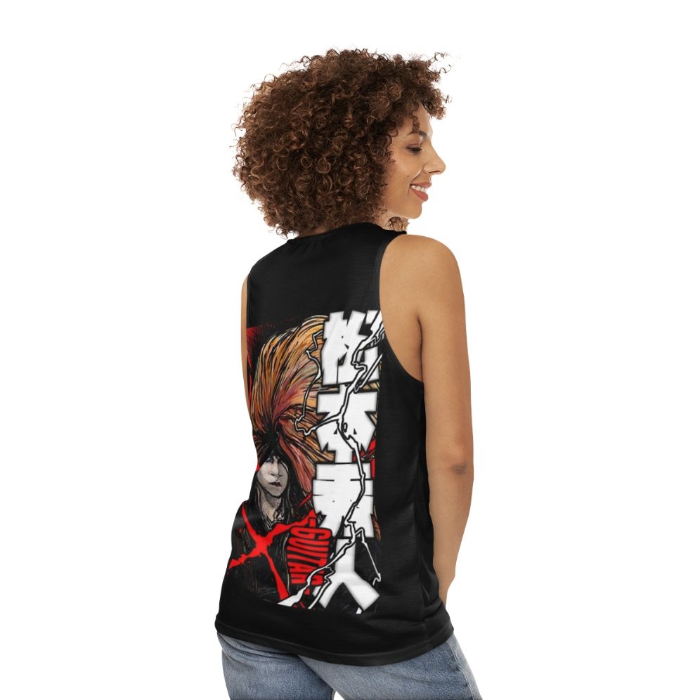 Hideto Matsumoto of X Japan Red X Unisex Tank Top - women back