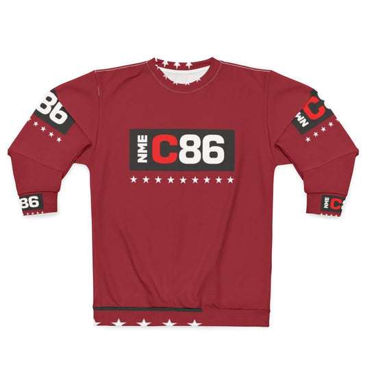 C86 Sweatshirt with 1980s British indie music and fashion imagery