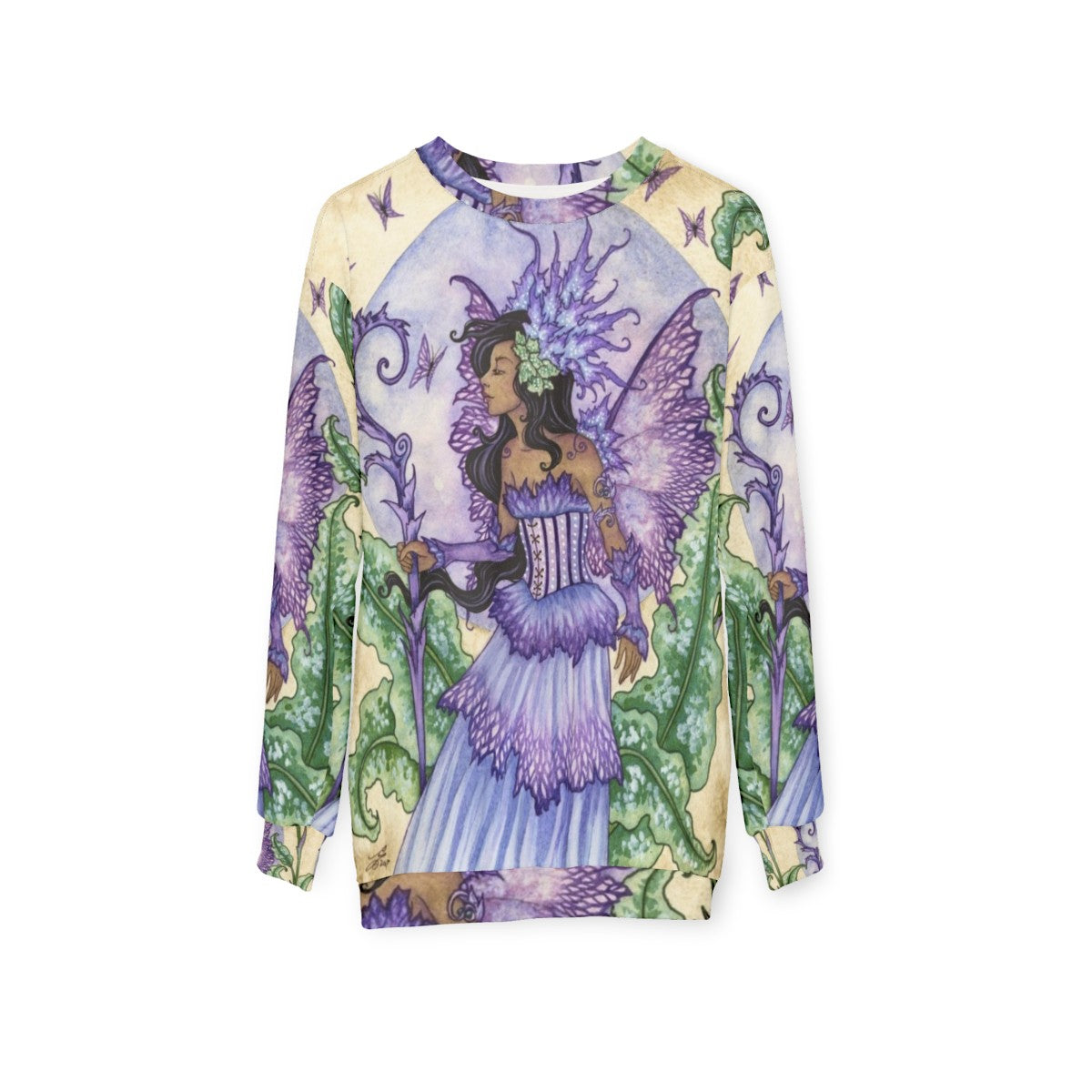 Fairy and butterfly-themed spring sweatshirt - hanging