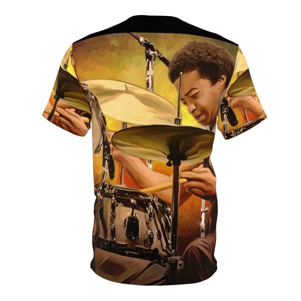 Tony Williams, a renowned jazz drummer, playing the drums. - Back