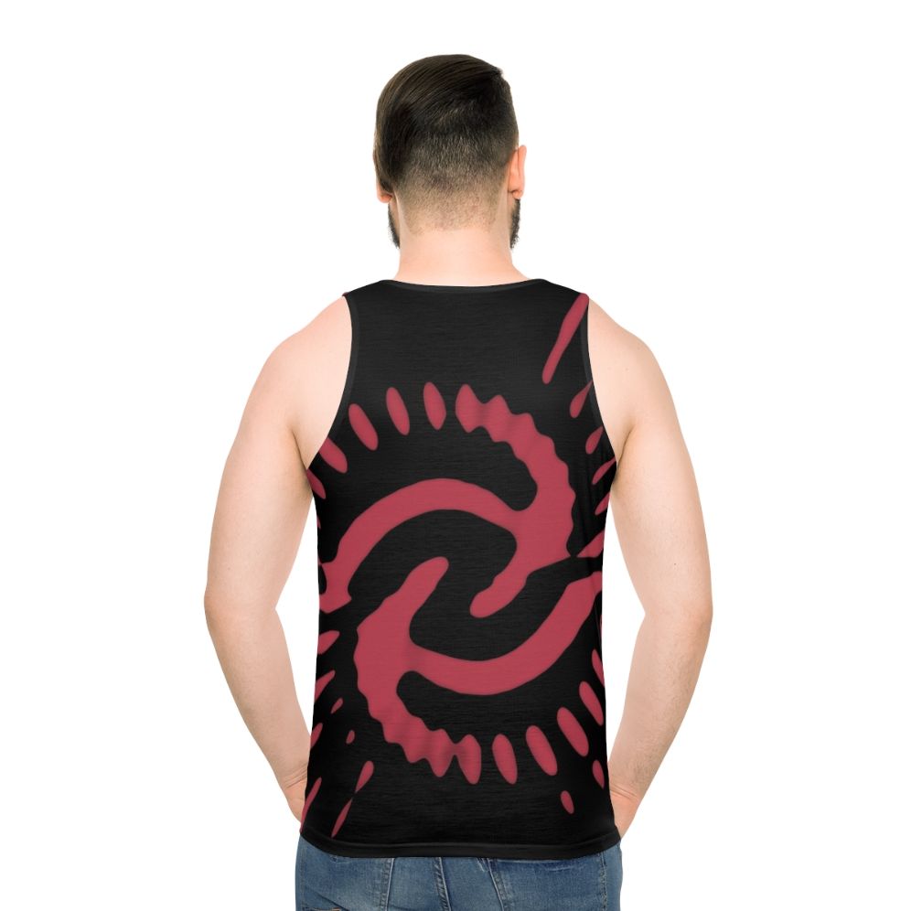 Retro 1970s Time Vortex Pink Unisex Tank Top - men back