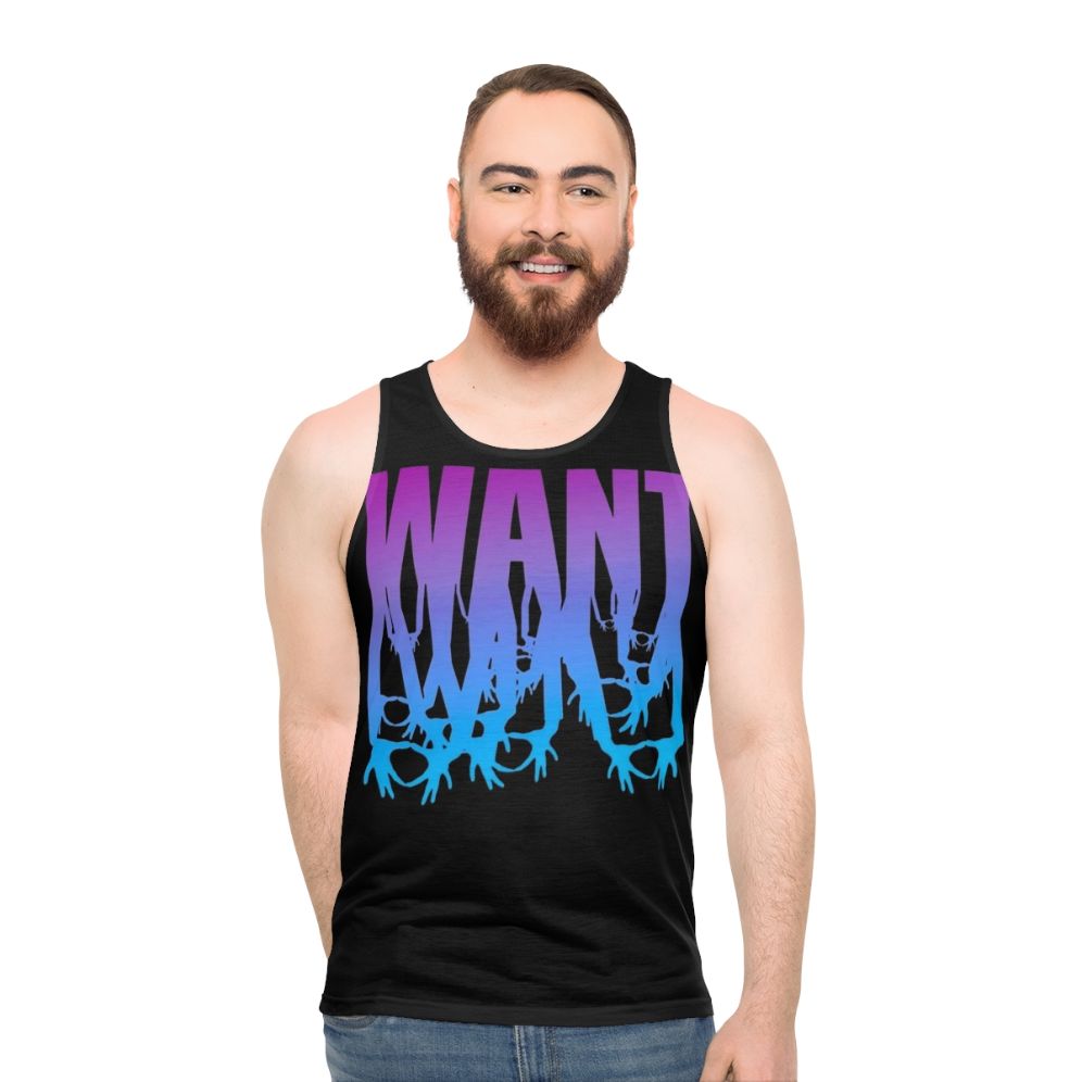 Unisex music fan tank top featuring 3oh3 band logo - men