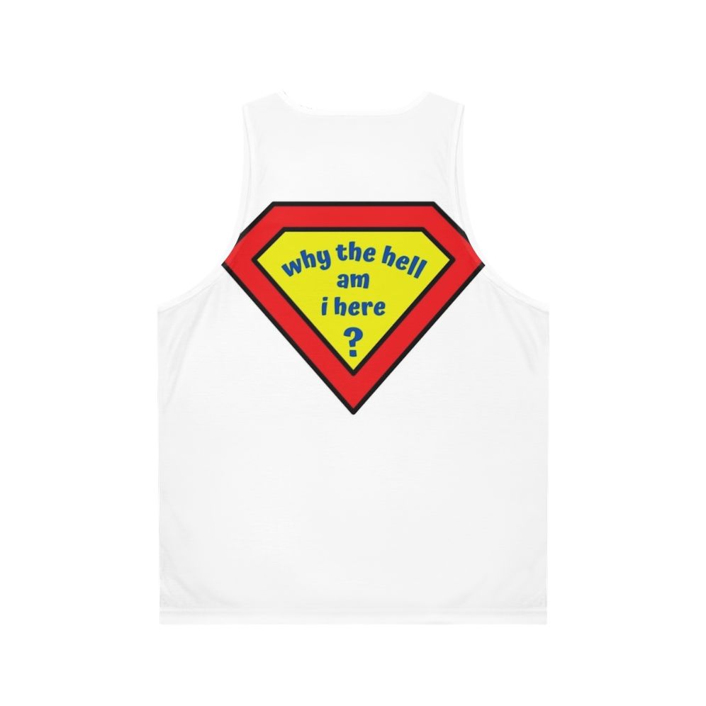 Confused comic superhero unisex tank top - Back