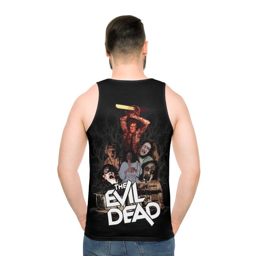 The Evil Dead Unisex Horror Tank Top with Ash Williams and Deadites - men back