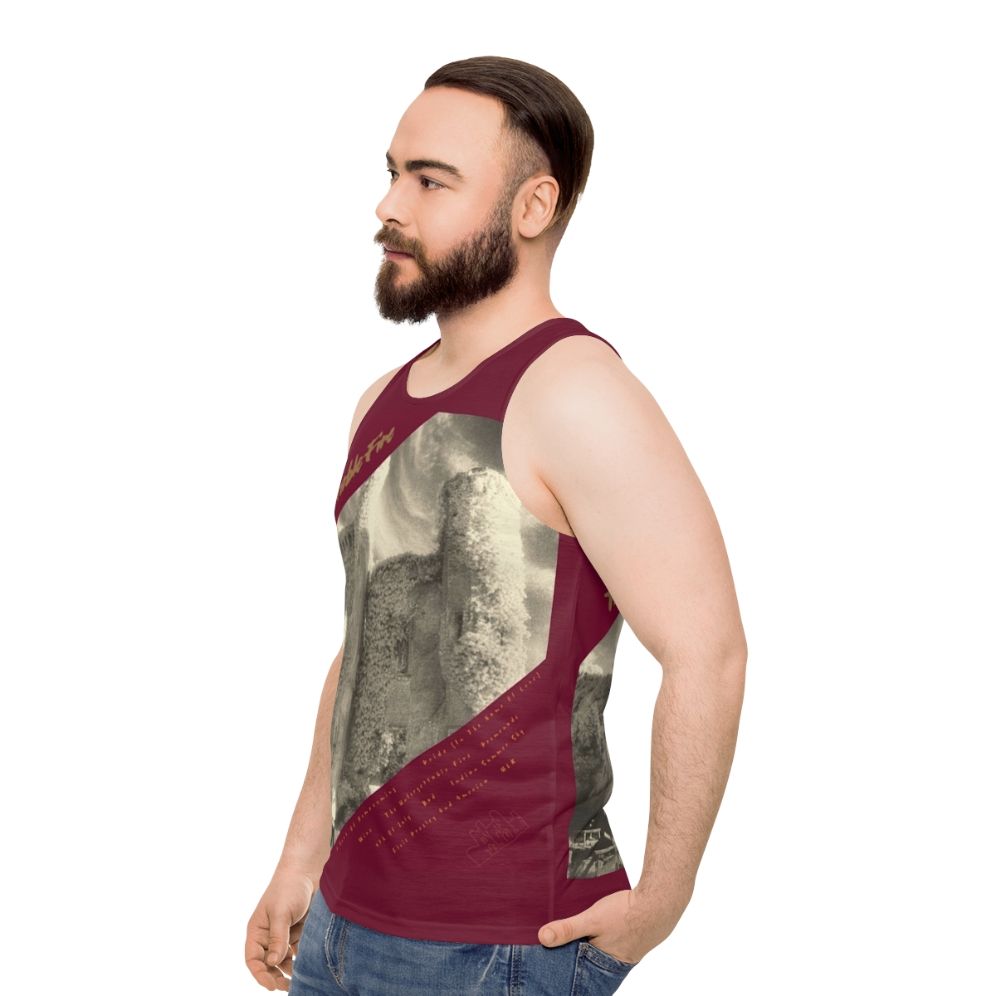 Unisex U2 tank top with "A Fire In Slane" design - men side