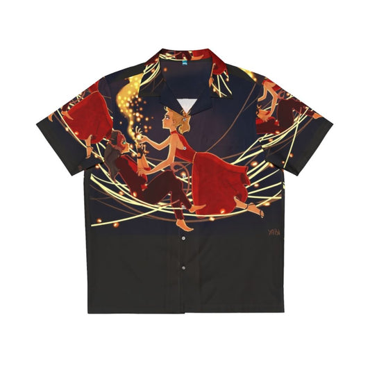 Colorful Hawaiian shirt featuring Catra and Adora from the Netflix series She-Ra and the Princesses of Power