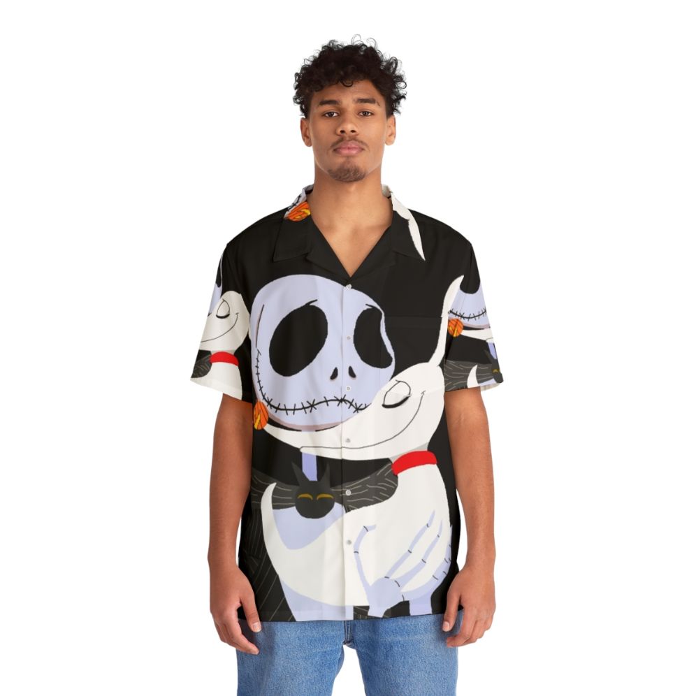 Jack Skellington Hawaiian Shirt with Ghost Dog - People Front