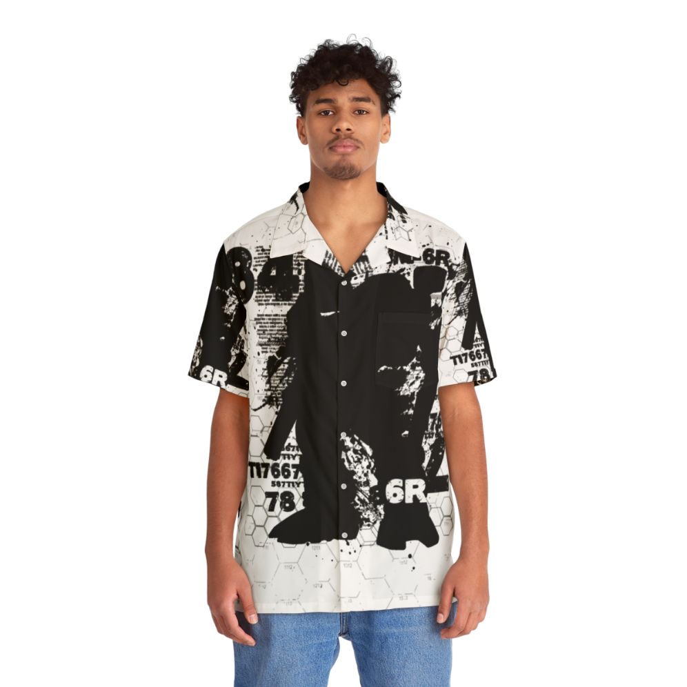 Battletech mech Hawaiian shirt with sci-fi design - People Front