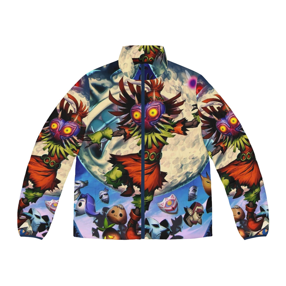 Majora's Mask puffer jacket featuring iconic video game design