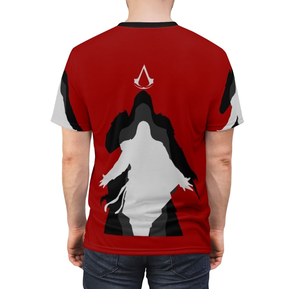 Stylish Assassin's Creed inspired t-shirt featuring the iconic logo and design elements from the popular video game franchise. - men back