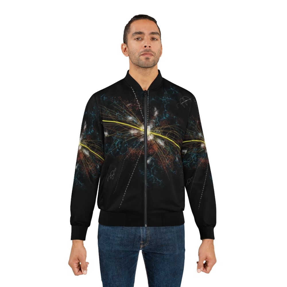 A bomber jacket featuring the Higgs boson, a fundamental particle in quantum physics. - Lifestyle