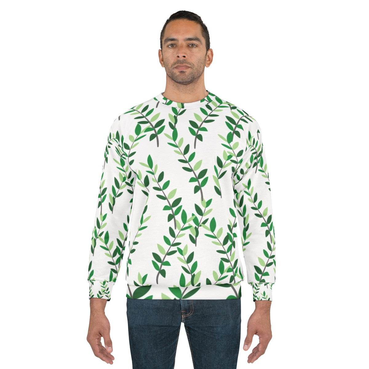 Zz plant leaves foliage botanical sweatshirt - men