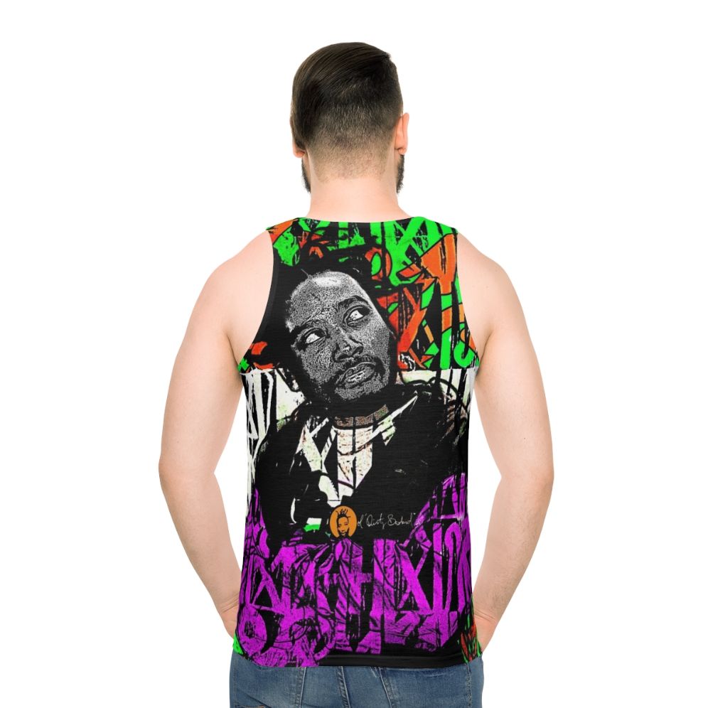 Vintage graffiti unisex tank top featuring ODB and classic hip hop design - men back