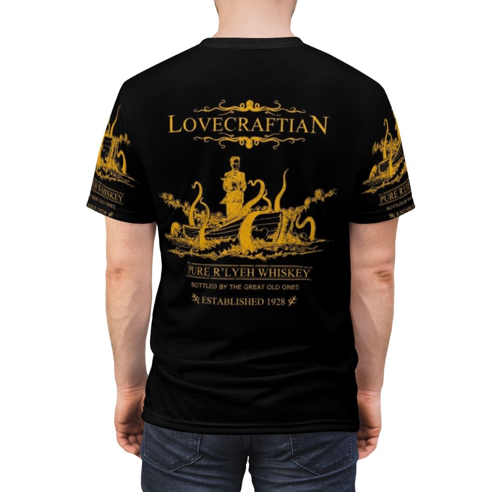 Lovecraftian Cthulhu Rlyeh Horror T-shirt with Cosmic Horror Design - men back