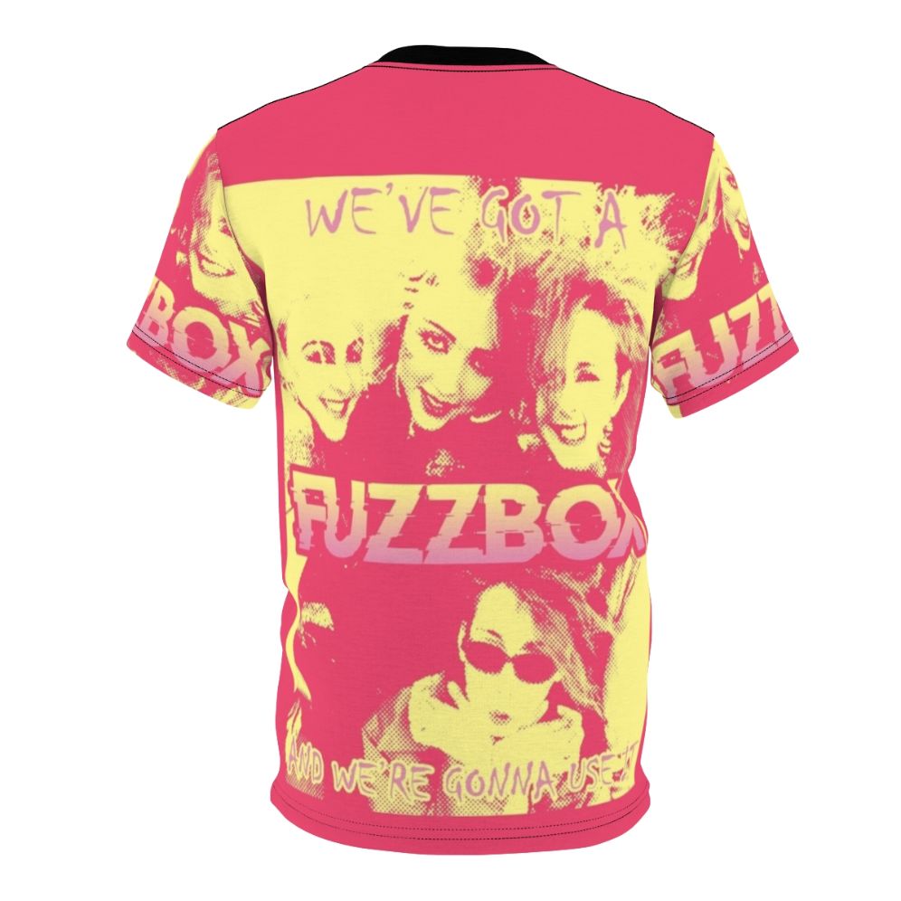 Fuzzbox indie rock 80s punk band t-shirt design featuring guitar and music elements - Back