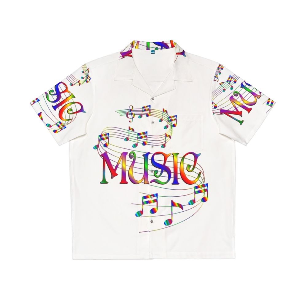 vibrant music notes printed hawaiian shirt for music lovers